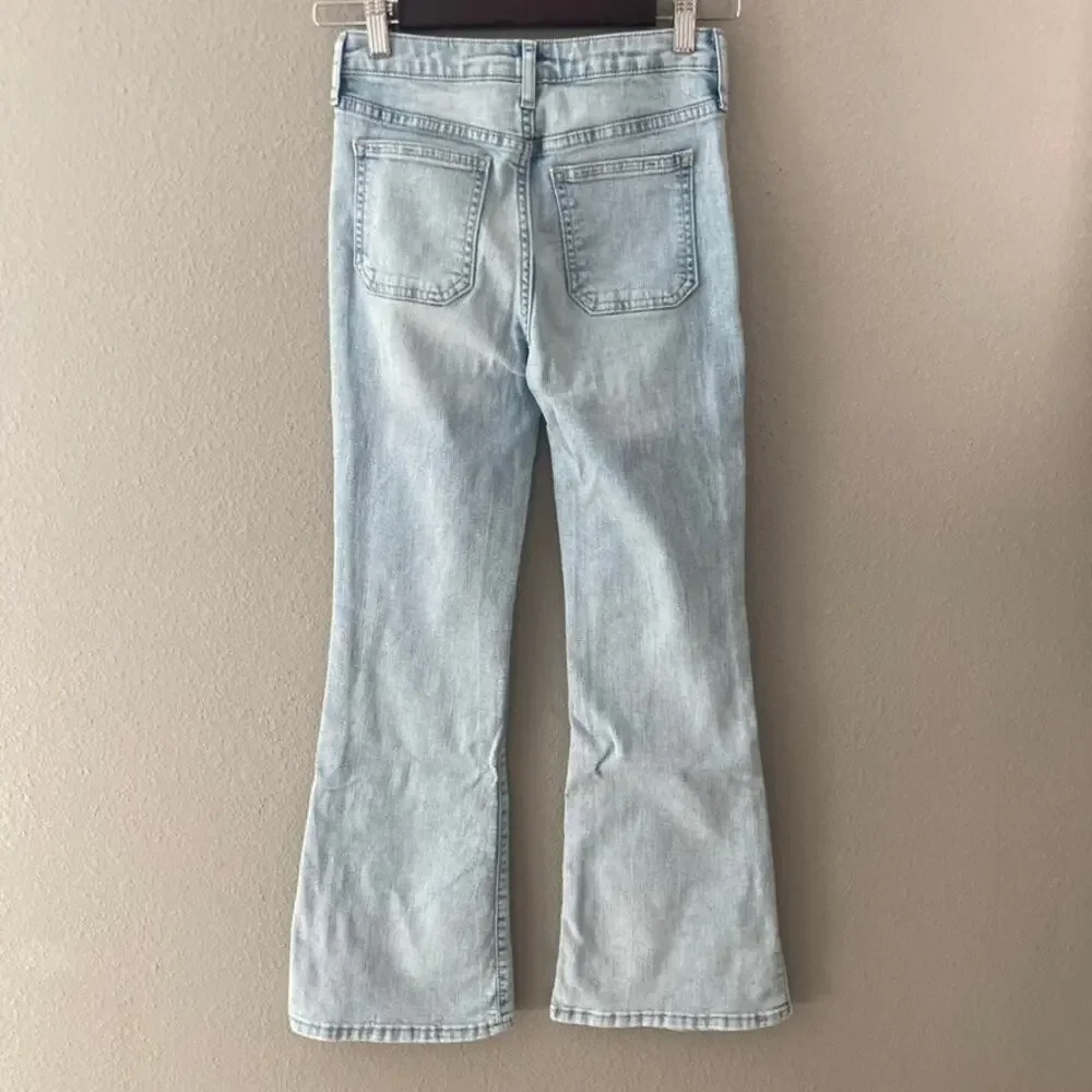 Gap 70s Flare Jeans Patch Pockets - Light Wash Denim - 12